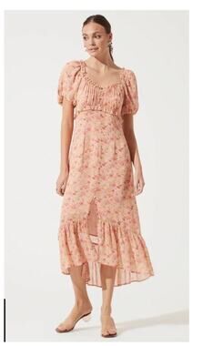 NWT Astr the Label Baloon Sleeve Midi Dress Size XS